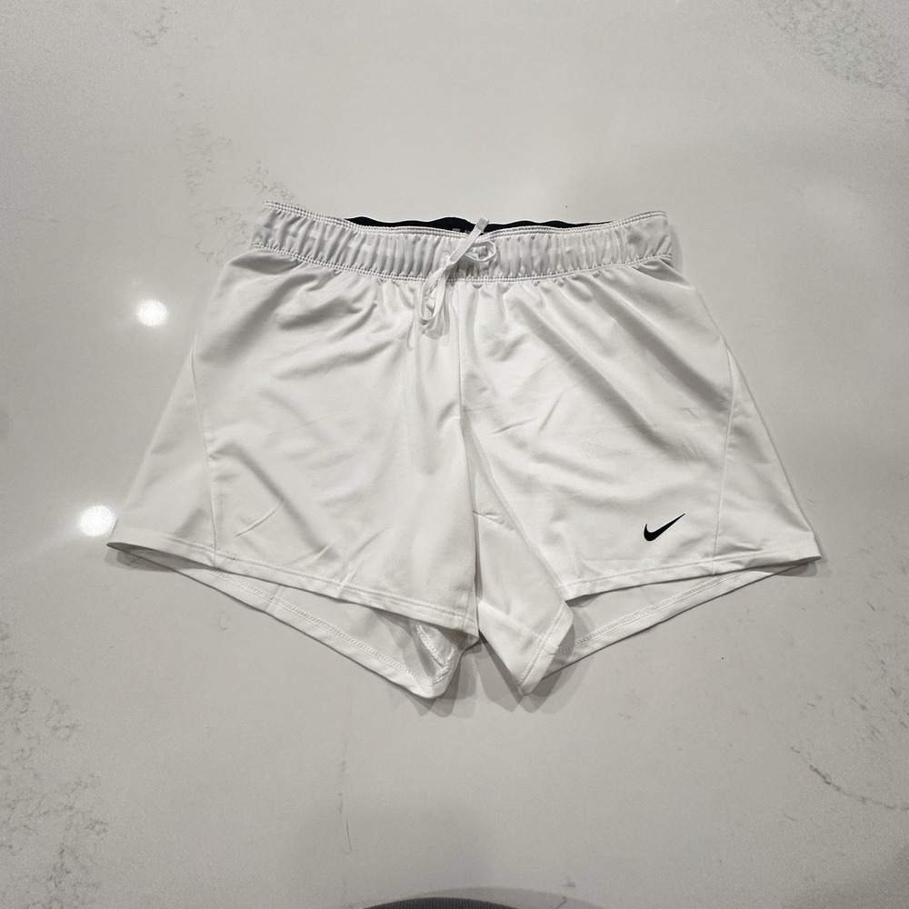 Nike Women's Small White Running Shorts 5" Dri-Fit Athletic